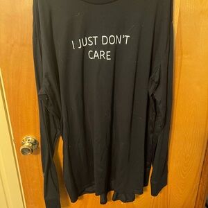 Black Long Sleeve Shirt with Slogan